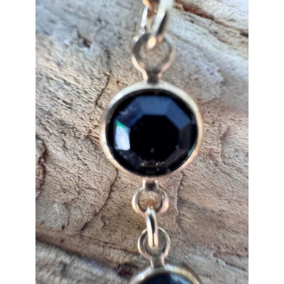 Swarovski Black Faceted Gold-Plated Bracelet Swan Logo - Picture 6 of 6